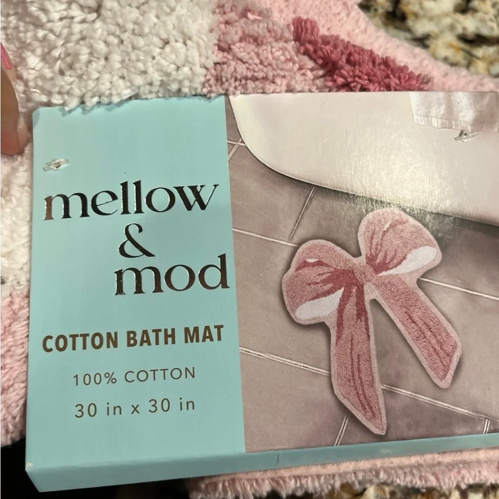 Pink Bow Bath Mat